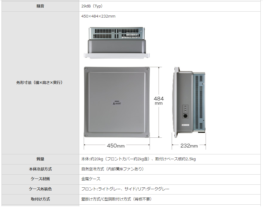 オムロン|パワーコンディショナー|KPV-A55-J4|単相5.5kw屋外用|野
